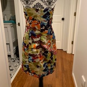 BB DAKOTA Multi Color Floral Strapless Dress